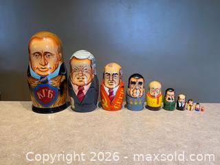 MaxSold Auction: Satirical "Russian Leaders" Hand-Painted Matryoshka Set (10-Piece) -RARE - London (Ontario, Canada) PARTNER MANAGED Downsizing Online Auction - Trillium Crescent