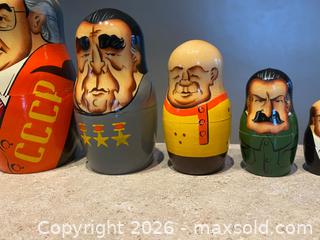 MaxSold Auction: Satirical "Russian Leaders" Hand-Painted Matryoshka Set (10-Piece) -RARE - London (Ontario, Canada) PARTNER MANAGED Downsizing Online Auction - Trillium Crescent
