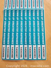 MaxSold Auction: Town of Greater Napanee Garbage Tags (Sheet) 50 - Kingston (Ontario, Canada) SELLER MANAGED Moving Online Auction - Wise Street