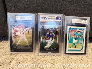 MaxSold Auction: 3 Football Trading Cards: Joe Burrow, Justin Jefferson, Jaylen Waddle - Cambridge (Ontario, Canada) SELLER MANAGED Downsizing Online Auction - Newport Drive