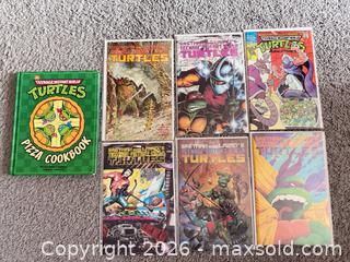 MaxSold Auction: Teenage Mutant Ninja Turtles comic lot with cookbook (1980s–1990s) - Cambridge (Ontario, Canada) SELLER MANAGED Downsizing Online Auction - Newport Drive