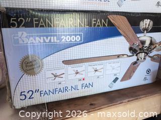 MaxSold Auction: 3x Banvil FANFAIR-NL 52in Ceiling Fans Pine/Rosewood NEW - Newboro (Ontario, Canada) SELLER MANAGED Downsizing Online Auction - New Street