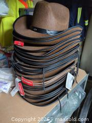 MaxSold Auction: Brown Cowboy Hats Lot of 26 - Rubie's & Kangaroo Felt - Newboro (Ontario, Canada) SELLER MANAGED Downsizing Online Auction - New Street