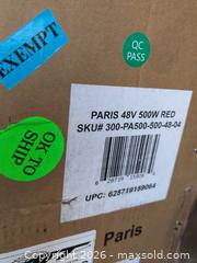 MaxSold Auction: Daymak Paris Electric / Power Assisted Bicycle 48V 500W Red - Newboro (Ontario, Canada) SELLER MANAGED Downsizing Online Auction - New Street