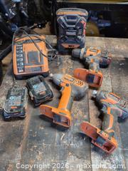 MaxSold Auction: Ridgid 18V Cordless Drill, Impact Driver, Batteries, Charger, Radio - Newboro (Ontario, Canada) SELLER MANAGED Downsizing Online Auction - New Street