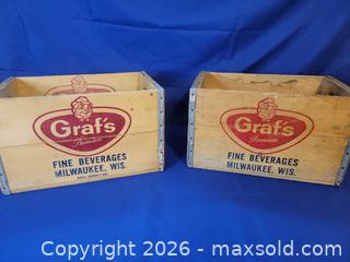 MaxSold Auction: Beautiful antique Graf's premium wooden beverage crates - Lakewood (Colorado, USA) PARTNER MANAGED Moving Online Auction -  West Virginia Avenue