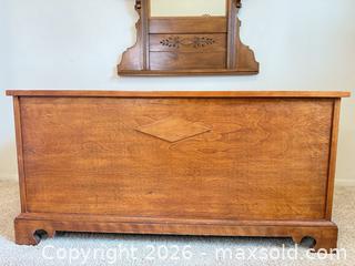 MaxSold Auction: Large Solid Wood Cedar-Lined Blanket Chest, Medium Brown - Lakewood (Colorado, USA) PARTNER MANAGED Moving Online Auction -  West Virginia Avenue