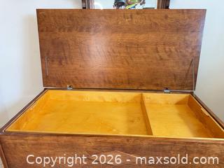 MaxSold Auction: Large Solid Wood Cedar-Lined Blanket Chest, Medium Brown - Lakewood (Colorado, USA) PARTNER MANAGED Moving Online Auction -  West Virginia Avenue