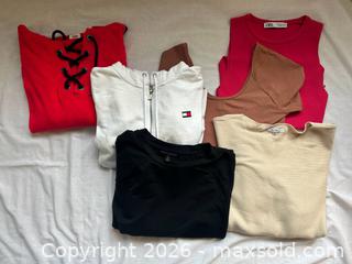 MaxSold Auction: 6 Women’s Tops & Sweaters Size Small – Mixed Brands (Zara, Pink, Tommy Hilfiger, Banana Re - Ottawa (Ontario, Canada) SELLER MANAGED Moving Online Auction -  Sablewood Place