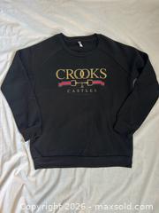 MaxSold Auction: Crooks & Castles Black Crewneck Sweatshirt – Size Medium - Ottawa (Ontario, Canada) SELLER MANAGED Moving Online Auction -  Sablewood Place