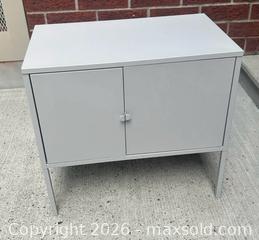 MaxSold Auction: IKEA Gray Metal Nightstand Storage Cabinet - Ottawa (Ontario, Canada) SELLER MANAGED Moving Online Auction -  Sablewood Place