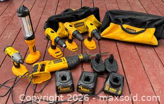 MaxSold Auction: DeWalt Cordless Tool Set: Drill, Impact, Reciprocating Saw, Light - South Stormont (Ontario, Canada) SELLER MANAGED Downsizing Online Auction - Street Lawrence Street