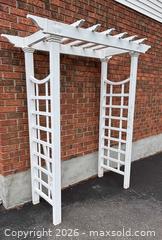 MaxSold Auction: White Vinyl Garden Arbor, Approx. 7' H x 4' W - South Stormont (Ontario, Canada) SELLER MANAGED Downsizing Online Auction - Street Lawrence Street