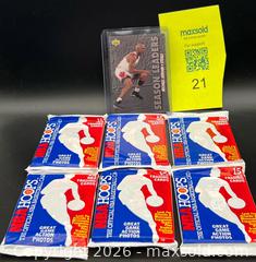 MaxSold Auction: 1989 NBA Hoops Sealed Packs (6) + Michael Jordan Card – Vintage Basketball Cards - Los Angeles (California, USA) SELLER MANAGED Downsizing Online Auction - Devonshire Street