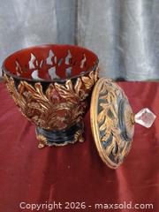 MaxSold Auction: Baroque Black & Antique Gold Decorative Urn with Lid - Las Vegas (Nevada, USA) PARTNER MANAGED Estate Sale Online Auction - Masked Duck Avenue