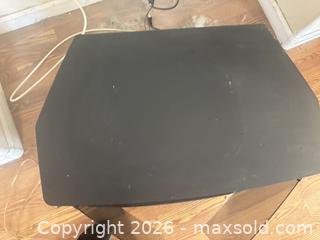 MaxSold Auction: Black TV Stand with Smoked Glass Doors, 32 in W - Las Vegas (Nevada, USA) PARTNER MANAGED Estate Sale Online Auction - Masked Duck Avenue