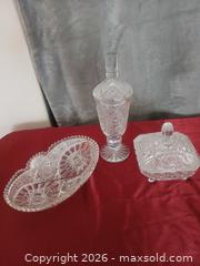 MaxSold Auction: Cut Crystal American Brilliant Style 3-Piece Lot - Las Vegas (Nevada, USA) PARTNER MANAGED Estate Sale Online Auction - Masked Duck Avenue