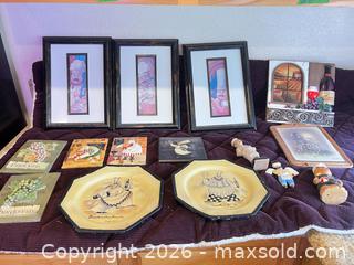 MaxSold Auction: Lot of 6-10 Kitchen & Wall Decor Plates, Figurines, Framed Art - Las Vegas (Nevada, USA) PARTNER MANAGED Estate Sale Online Auction - Masked Duck Avenue