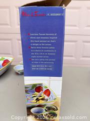 MaxSold Auction: Olive & Tomato Hand-Painted Tomato & Olive Large Ceramic Server - Las Vegas (Nevada, USA) PARTNER MANAGED Estate Sale Online Auction - Masked Duck Avenue