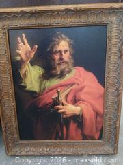 MaxSold Auction: Religious Portrait Oil on Canvas in Gesso-Gilded Wood Frame - Las Vegas (Nevada, USA) PARTNER MANAGED Estate Sale Online Auction - Masked Duck Avenue