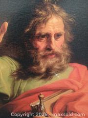 MaxSold Auction: Religious Portrait Oil on Canvas in Gesso-Gilded Wood Frame - Las Vegas (Nevada, USA) PARTNER MANAGED Estate Sale Online Auction - Masked Duck Avenue