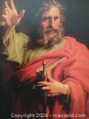 MaxSold Auction: Religious Portrait Oil on Canvas in Gesso-Gilded Wood Frame - Las Vegas (Nevada, USA) PARTNER MANAGED Estate Sale Online Auction - Masked Duck Avenue