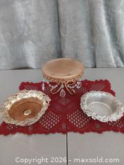 MaxSold Auction: Set of 3 Ornate Baroque Pedestal Cake Stands with Crystal Beads - Las Vegas (Nevada, USA) PARTNER MANAGED Estate Sale Online Auction - Masked Duck Avenue