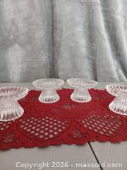MaxSold Auction: Set of 4 Clear Pressed Glass Ribbed Candle Holders - Las Vegas (Nevada, USA) PARTNER MANAGED Estate Sale Online Auction - Masked Duck Avenue