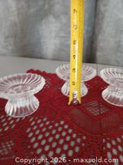 MaxSold Auction: Set of 4 Clear Pressed Glass Ribbed Candle Holders - Las Vegas (Nevada, USA) PARTNER MANAGED Estate Sale Online Auction - Masked Duck Avenue