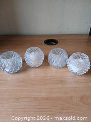 MaxSold Auction: Set of 4 Clear Pressed Glass Tealight Candle Holders - Las Vegas (Nevada, USA) PARTNER MANAGED Estate Sale Online Auction - Masked Duck Avenue