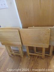 MaxSold Auction: Set of 4 Solid Wood Folding TV Tray Tables, Light Natural Finish - Las Vegas (Nevada, USA) PARTNER MANAGED Estate Sale Online Auction - Masked Duck Avenue