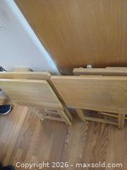 MaxSold Auction: Set of 4 Solid Wood Folding TV Tray Tables, Light Natural Finish - Las Vegas (Nevada, USA) PARTNER MANAGED Estate Sale Online Auction - Masked Duck Avenue