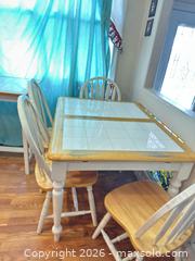 MaxSold Auction: Solid Wood Dining Table with Tile Inset Top, 4 Seats + Bench - Las Vegas (Nevada, USA) PARTNER MANAGED Estate Sale Online Auction - Masked Duck Avenue