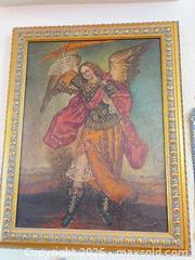 MaxSold Auction: Vintage Religious Angel Oil on Canvas in Gilded Frame - Las Vegas (Nevada, USA) PARTNER MANAGED Estate Sale Online Auction - Masked Duck Avenue