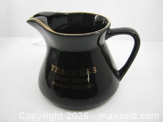 MaxSold Auction: Old Wade Black & Gold Ceramic Teacher's Scotch Whisky Advertising Bar Jug - Esquimalt (British Columbia, Canada) SELLER MANAGED Downsizing Online Auction - Yarrow                