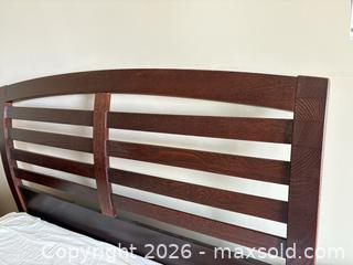 MaxSold Auction: Dark Brown Wood Bed Frame with Mattress and Nightstand C - Toronto (Ontario, Canada) Estate Sale Online Auction - Bridletown Circle