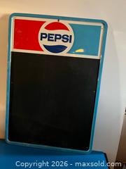 MaxSold Auction: One 1974 Vintage Embossed TIN  PEPSI Chalkboard - Hamilton (Ontario, Canada) SELLER MANAGED Downsizing Online Auction - Tragina Avenue North