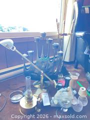 MaxSold Auction: Mixed Vintage Brass & Glass Candles, Lamps & Fireplace Tools  - Central Saanich (British Columbia, Canada) PARTNER MANAGED Moving Online Auction - Cultra Avenue