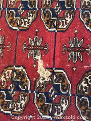 MaxSold Auction: Red Bokhara-Style Wool Area Rug 50" x 79" - Central Saanich (British Columbia, Canada) PARTNER MANAGED Moving Online Auction - Cultra Avenue