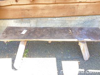 MaxSold Auction: Rustic Solid Wood Bench, Brown/Natural Distressed Finish - Central Saanich (British Columbia, Canada) PARTNER MANAGED Moving Online Auction - Cultra Avenue
