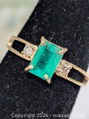 MaxSold Auction: 10K(1.5g)Emerald(0.95ct)Diamond(0.03ct) - Toronto (Ontario, Canada) PARTNER MANAGED Downsizing Online Auction - Yonge Street