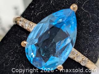 MaxSold Auction: 10K(1.9g)Blue Topaz(2.5)Diamond(0.06) - Toronto (Ontario, Canada) PARTNER MANAGED Downsizing Online Auction - Yonge Street