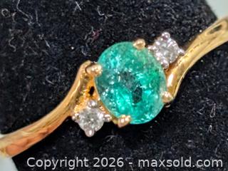 MaxSold Auction: 14K(1.41g)Diamond(0.02ct)Emerald(0.30ct) - Toronto (Ontario, Canada) PARTNER MANAGED Downsizing Online Auction - Yonge Street