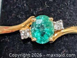 MaxSold Auction: 14K(1.41g)Diamond(0.02ct)Emerald(0.30ct) - Toronto (Ontario, Canada) PARTNER MANAGED Downsizing Online Auction - Yonge Street