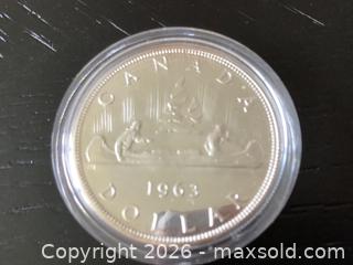 MaxSold Auction: 1963 Canadian Silver Dollar in Case  - Ajax (Ontario, Canada) SELLER MANAGED Reseller Online Auction - Pickering Beach Road