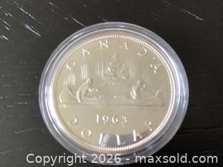 MaxSold Auction: 1963 Canadian Silver Dollar in Case  - Ajax (Ontario, Canada) SELLER MANAGED Reseller Online Auction - Pickering Beach Road
