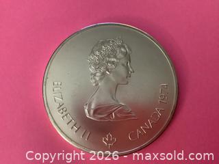 MaxSold Auction: 1976 Canadian Sterling Silver $5 Montreal Olympic Coin  - Ajax (Ontario, Canada) SELLER MANAGED Reseller Online Auction - Pickering Beach Road