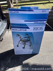 MaxSold Auction: Bios Diagnostics Rollator WALKER in Almost New Condition - Ajax (Ontario, Canada) SELLER MANAGED Reseller Online Auction - Pickering Beach Road