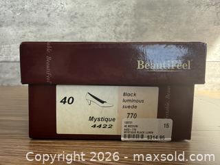 MaxSold Auction: BeautiFeel Mystique Black Luminous Suede Pumps Heels Shoes - Los Altos (California, USA) SELLER MANAGED Estate Sale Online Auction - Holt Avenue