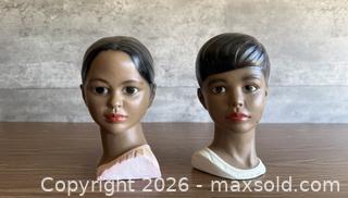 MaxSold Auction: Vintage Lego Hawaiian Polynesian Boy & Girl Bust Chalkware Bust Figurine Japan - Los Altos (California, USA) SELLER MANAGED Estate Sale Online Auction - Holt Avenue